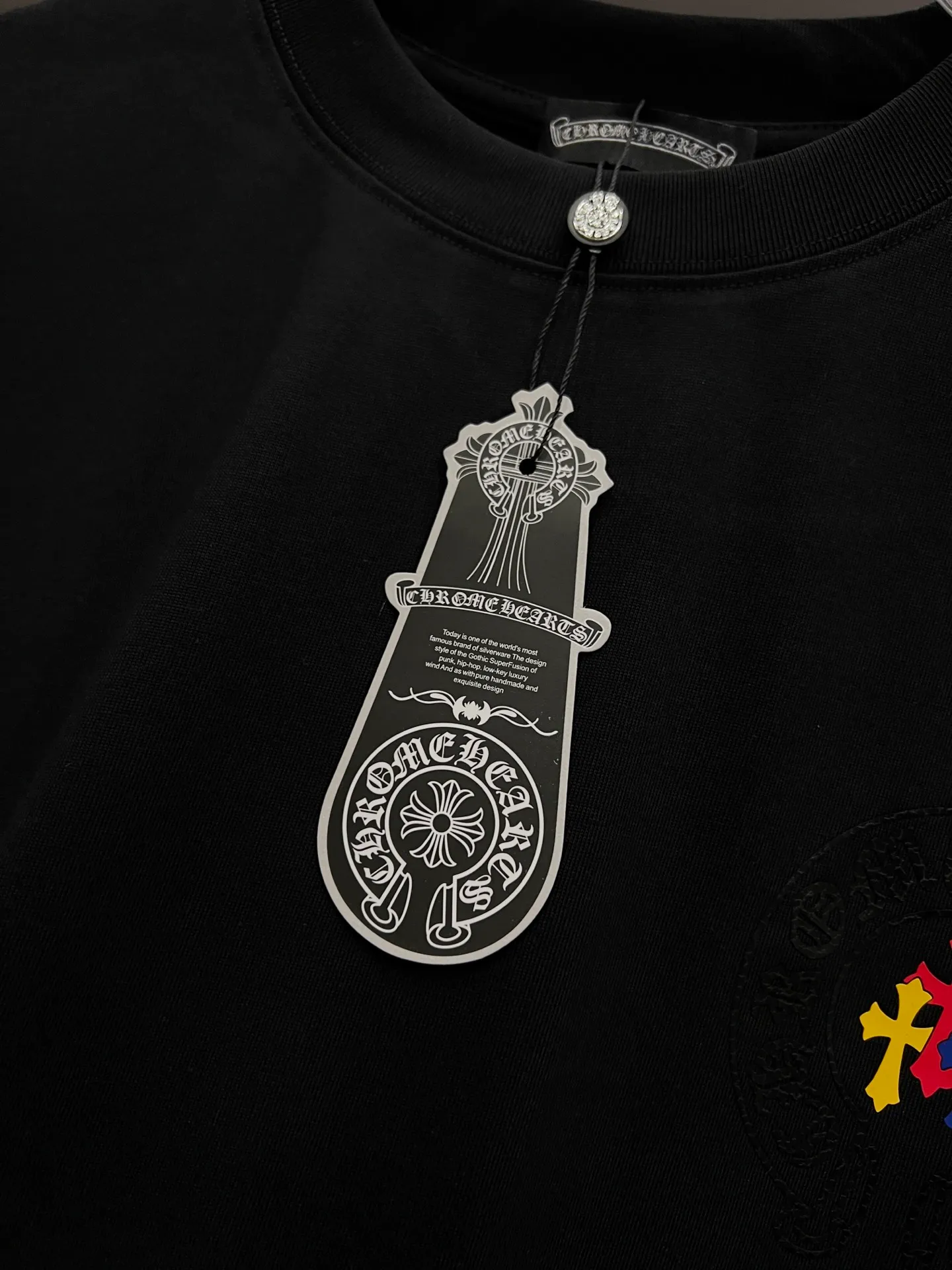 🅿️190 CH Crow 2025 Autumn and Winter New Short-sleeved T-shirt Horseshoe Sanskrit word craft Cross foam craft design The real thing is great🔥Same style for men and women, loose version Size S M L XL XXL Five sizes black white
